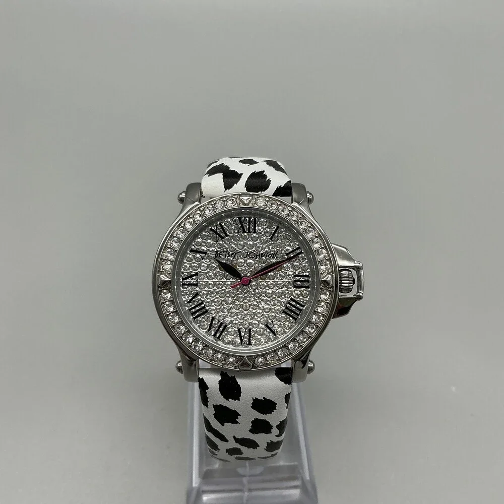 Betsey Johnson Womens Watch 36mm Dalmatian Print Band BJ0031-09 New Battery